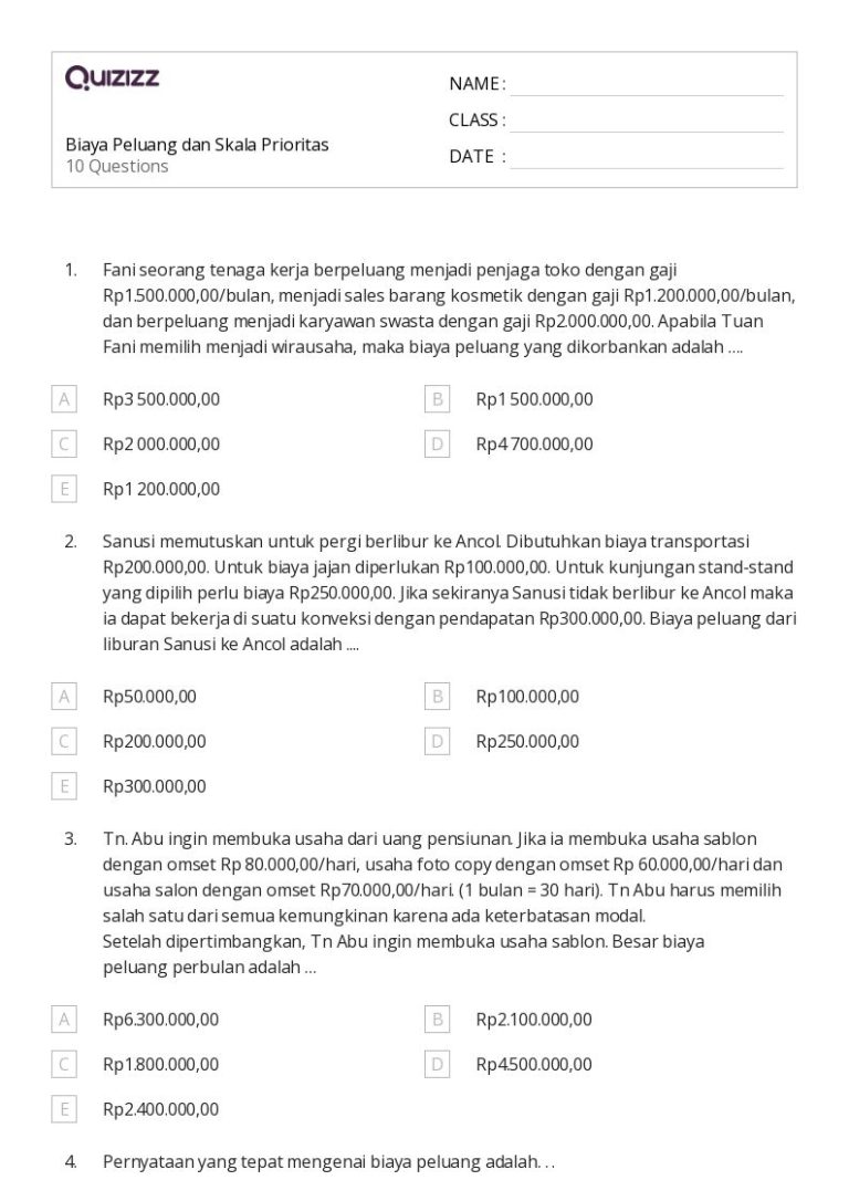 10 Contoh soal ekonomi kelas 10 bab 3 beserta jawabannya untuk persiapan ujian 2026
