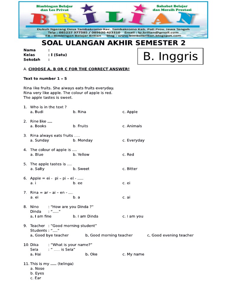 7 Rahasia Sukses Ujian dengan Latihan Contoh Soal Essay Bahasa Inggris SD Kelas 3 Terbaru