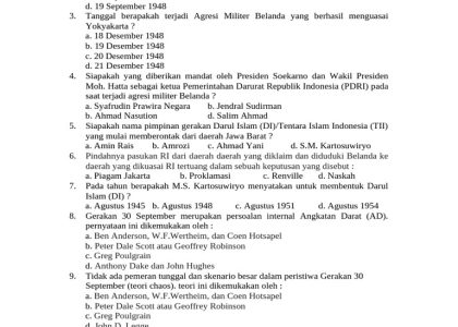 Bocoran 25 Soal Sejarah Indonesia Kelas 12 Semester 1 Beserta Jawabannya Agar Lulus Ujian