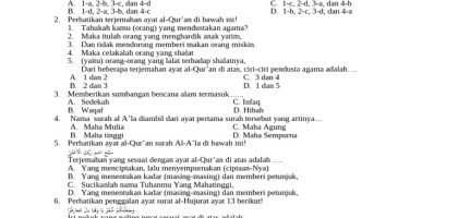Ujian Sekolah Agama Kelas VI 2024-2025 PDF