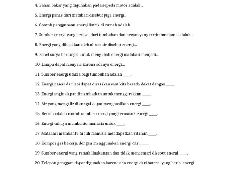 5 Rahasia Soal Sumber Energi Kelas 3 dari Kunci Jawaban IPAS Kelas 4 Halaman 117