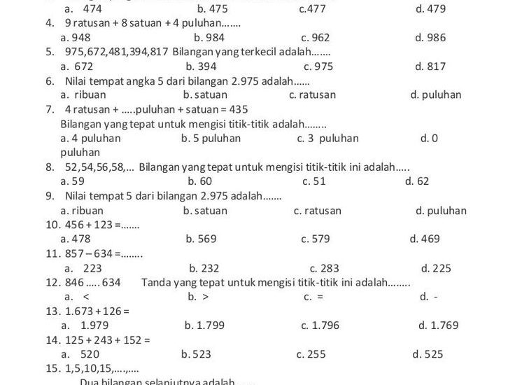 Rahasia Kunci Jawaban Soal Ujian Matematika Kelas 3 SD Semester 1 STS 2026