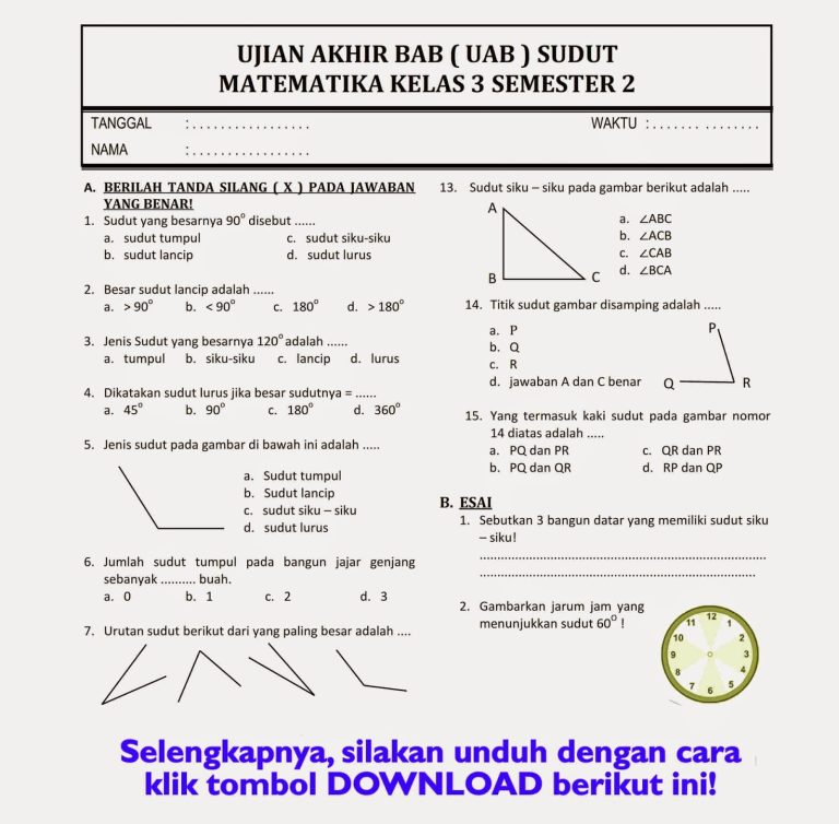 Ternyata Begini Soal Matematika SD Kelas 3 Semester 2 Tahun 2026 yang Bikin Heboh
