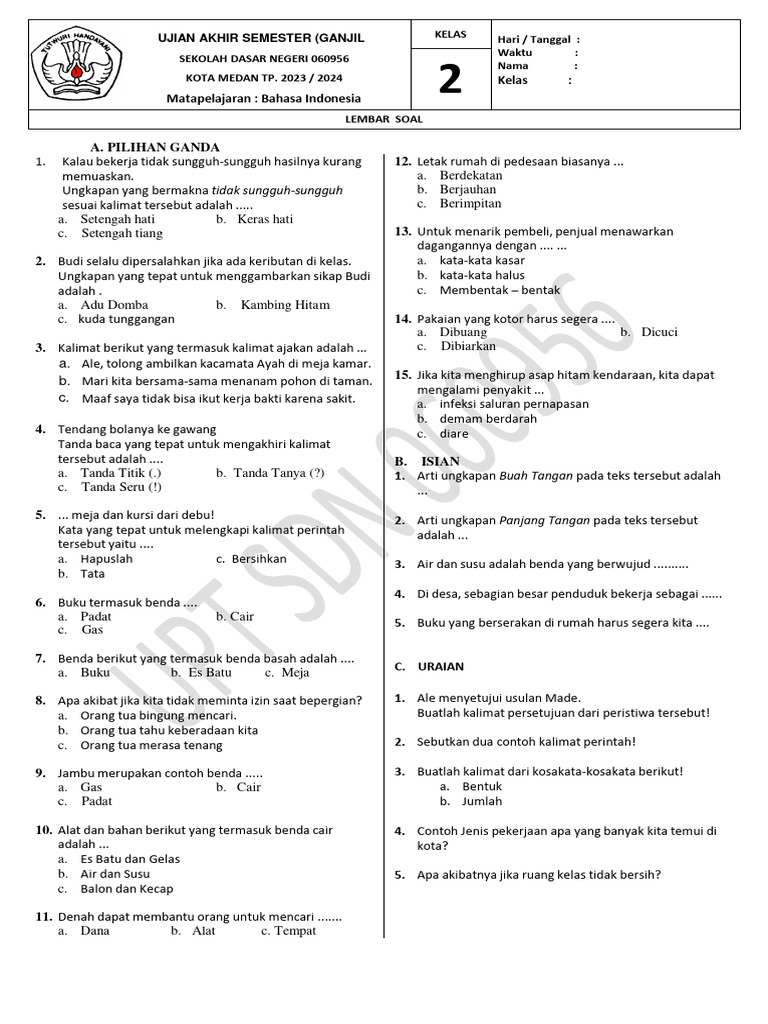 Ternyata Ini Soal Ulangan Tema 6 Kelas 3 Semester 2 Versi Bimbel Brilian