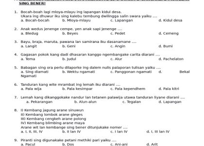 5 Bocoran Soal Bahasa Jawa Kelas 6 SD Semester 1 yang Sering Muncul Sebelum UTS, Wajib Tahu