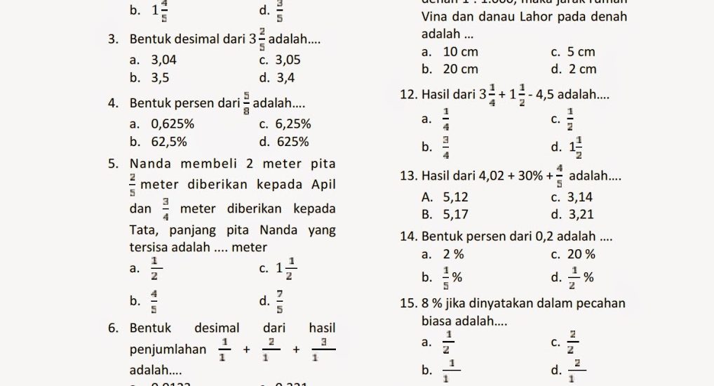 5 Bocoran Soal Matematika Kelas 5 SD Semester 1 dan Kunci Jawaban yang Wajib Dikuasai Siswa