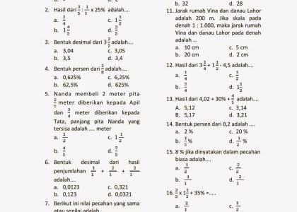5 Bocoran Soal Matematika Kelas 5 SD Semester 1 dan Kunci Jawaban yang Wajib Dikuasai Siswa