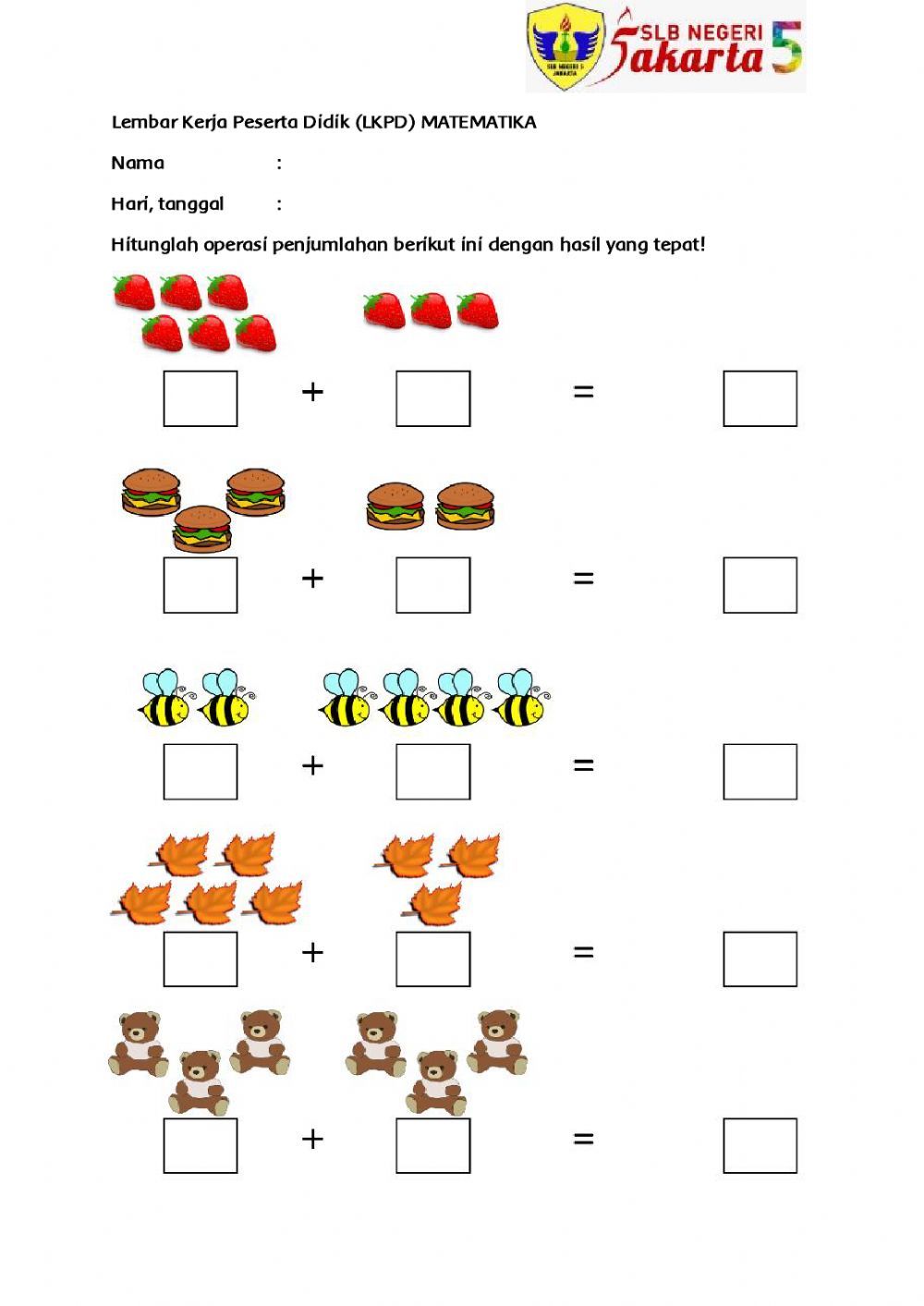 Soal Penjumlahan Kreatif Dengan Mewarnai Lembar Kerja Matematika - Free Soal Penjumlahan Kreatif Dengan Mewarnai Lembar Kerja Matematika - Free