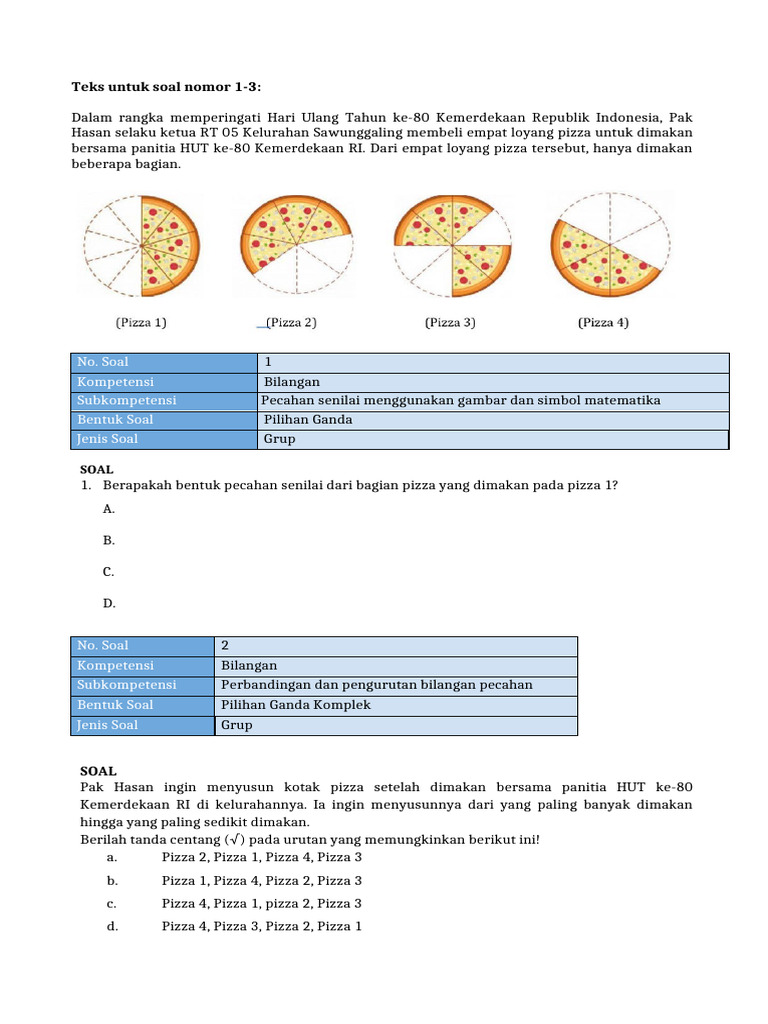 Soal TKA Matematika Kelas 6 SD PDF Soal TKA Matematika Kelas 6 SD PDF