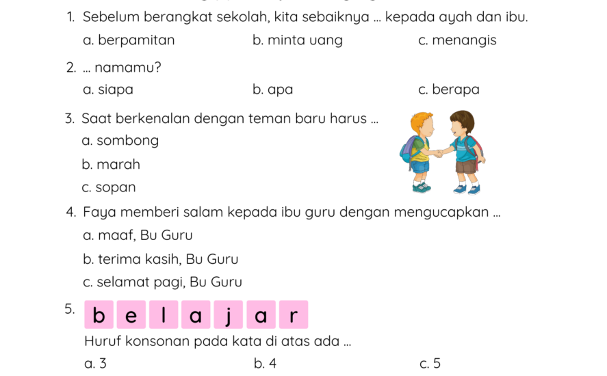 5 Latihan Soal Kelas 2 Tema 1 Sub Tema 3 Ternyata Banyak Siswa Salah Jawab, Wajib Tahu