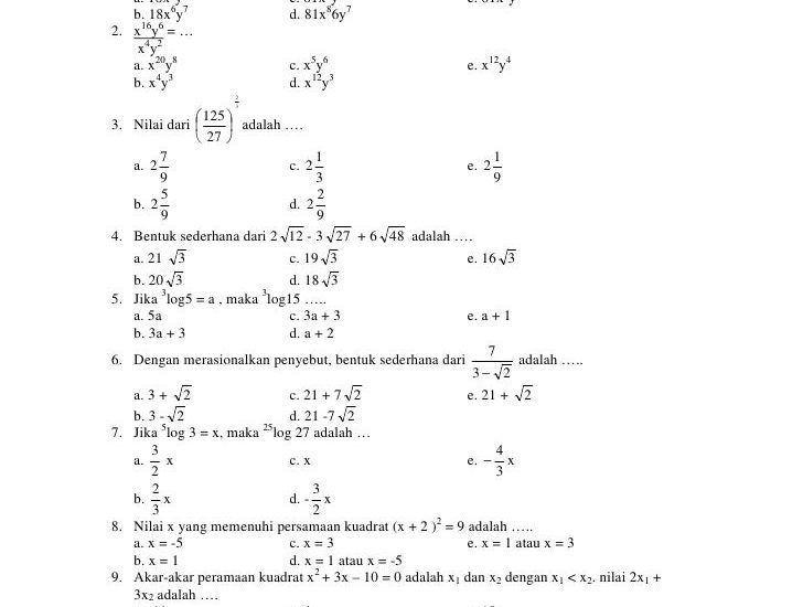 5 Rahasia Soal dan Pembahasan Matematika Kelas 10 Semester 1 yang Wajib Kamu Kuasai