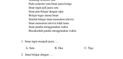 Menguasai Bahasa Indonesia Kelas 3 SD Semester 2 Ganjil Kumpulan Soal