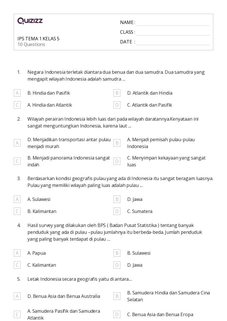 50 lembar kerja benua untuk Kelas 5 di Quizizz Gratis Dapat Dicetak 50 lembar kerja benua untuk Kelas 5 di Quizizz Gratis Dapat Dicetak