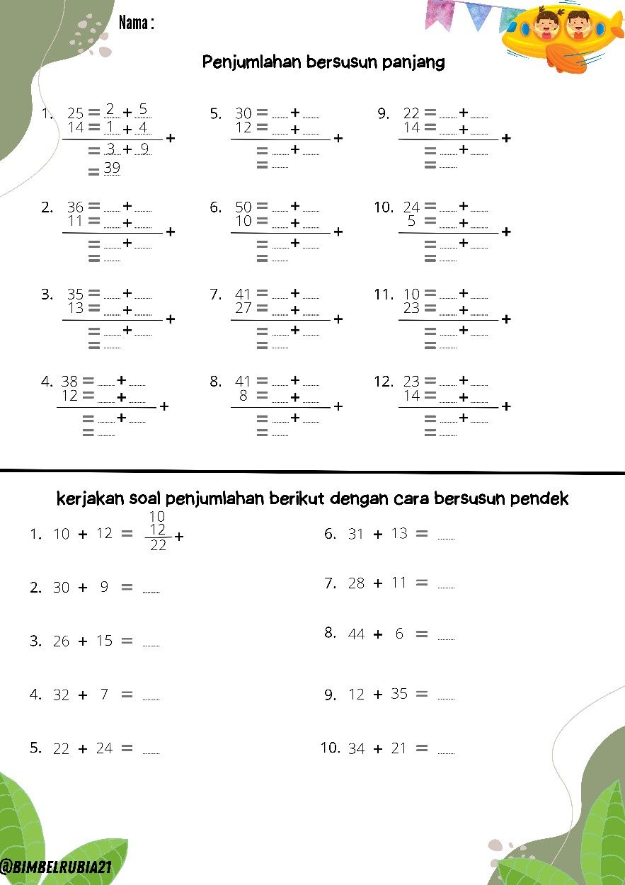 MTK SD kelas 1 semester Matematika kelas satu Belajar Lembar kerja MTK SD kelas 1 semester Matematika kelas satu Belajar Lembar kerja