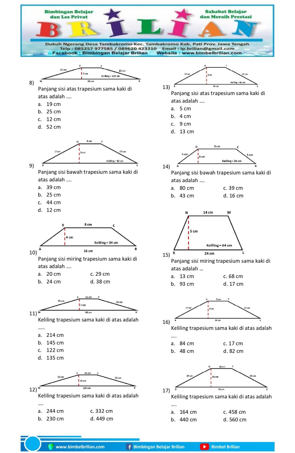 5 Contoh Soal Trapesium Kelas 1 SMP yang Sering Muncul di Ujian, Ternyata Ini Trik Cepat Menjawabnya!