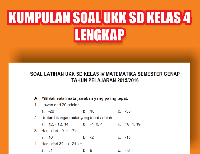 7 Rahasia contoh soal ulangan kenaikan kelas kelas 4 sd yang Wajib Diketahui Guru