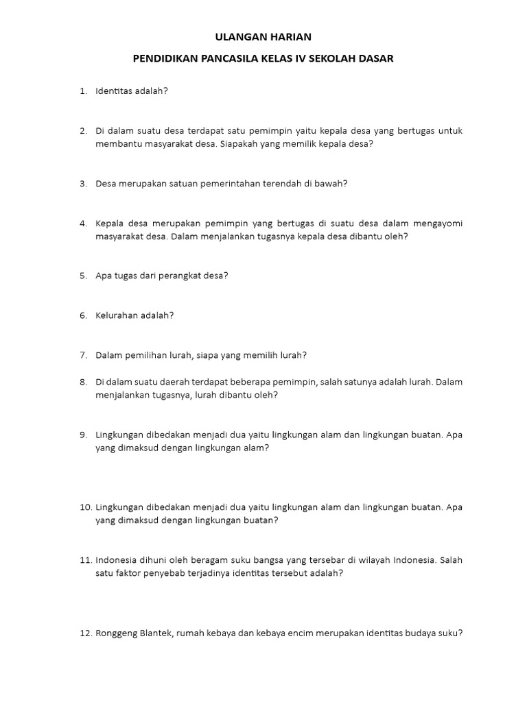 Membangun Fondasi Kuat Latihan Soal Kelas 4 Revisi 2017 untuk Sukses