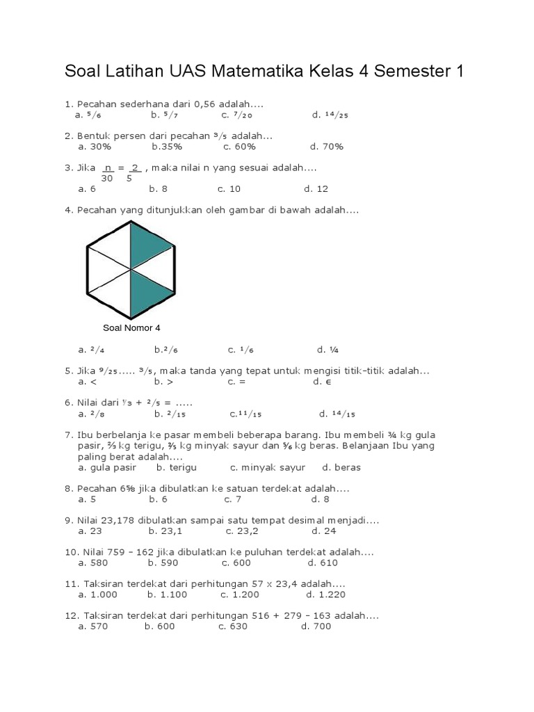 Rahasia contoh soal ulangan matematika kelas 4 semester 1 tentang volume balok nilai bagus