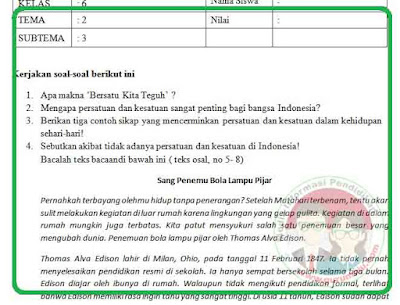 Terbukti! 5 contoh soal tema 2 kelas 6 kurikulum 2013 revisi 2018 untuk nilai tinggi
