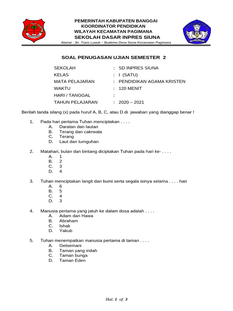 Terbukti! 7 contoh soal uajian semester 2 kelas 1 dma yang wajib kamu kuasai sebelum ujian