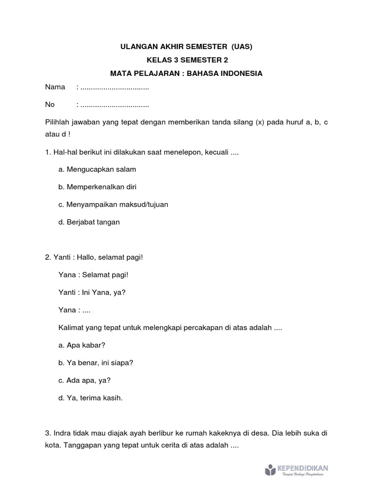 Rahasia Download Soal UKK Bahasa Indonesia Kelas 3 SMP Semester 2 yang Wajib Diketahui