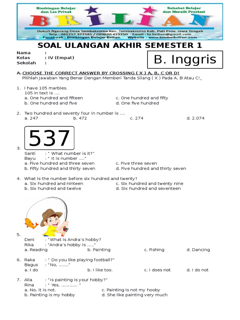 Wajib Tahu! 5 Contoh Soal Ulangan Kelas 4 Semester 1 Agar Nilai Sempurna Wajib Tahu! 5 Contoh Soal Ulangan Kelas 4 Semester 1 Agar Nilai Sempurna