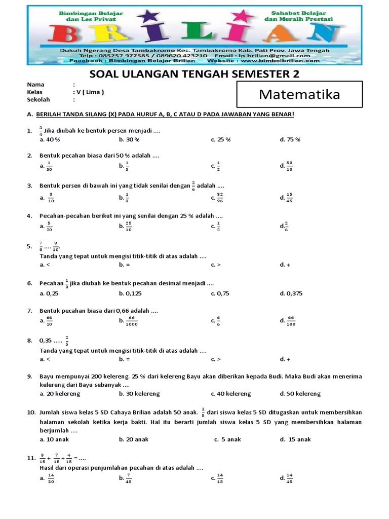 Wajib Tahu Kumpulan Soal Soal UTS Tentang Harga Diri Kelas 3 SD Agar Nilai Sempurna